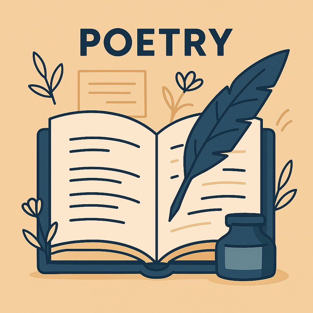 Open book with poetic verses